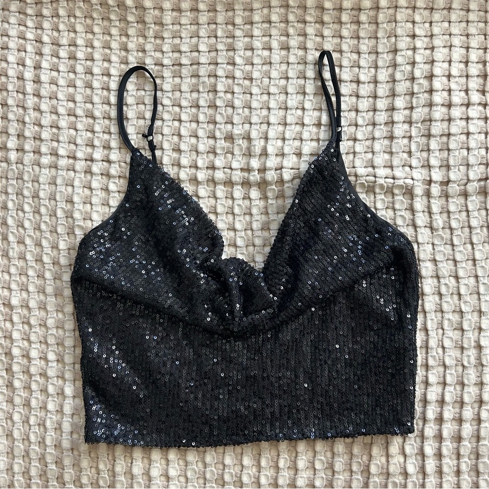 Sparkly Cow Neck Tank Top